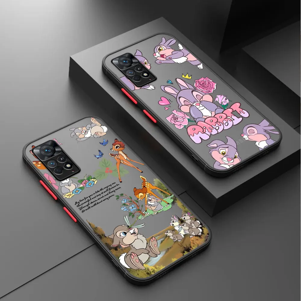 Disney Bambi Friends Thumper phone cases for Redmi Note 11 13 Pro 5G 9 10 4G 12 Pro Plus 8 10s 7 K40 9S 8T 12S 11S Cover Frosted