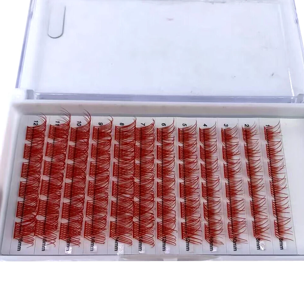 Mischfarbige russische Volumen-Wimpernsegmente, natürliche Wimpern, DIY-Cluster-Wimpern, Segmentwimpern, gemischte Größen, Regenbogen-Wimpern – Detail 3