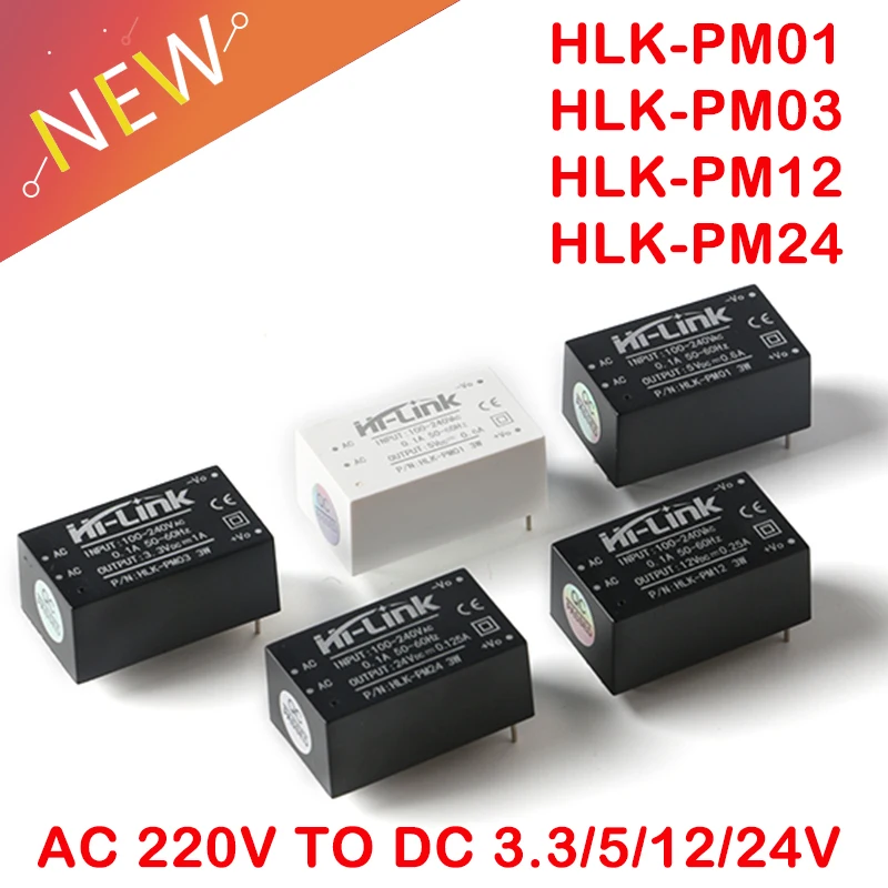 HLK-PM01 HLK-PM03 HLK-PM12 AC-DC 220V to 5V/3.3V/12V/24V power supply module,intelligent household switch power supply module