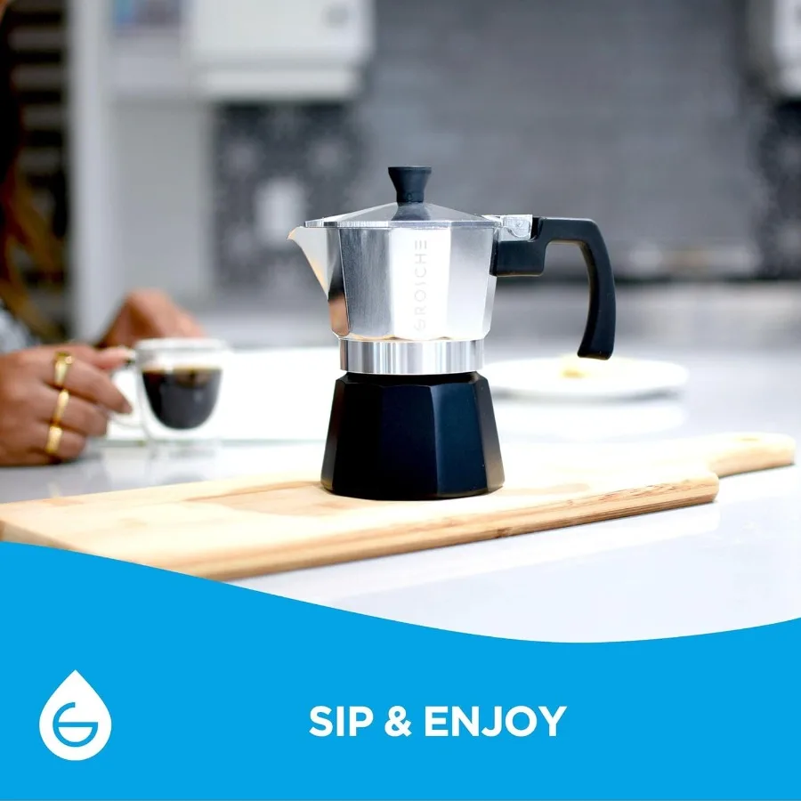 ミラノ モカポット ストーブトップ エスプレッソメーカー 家庭用コーヒー醸造 イタリアンスタイル グレカ コーヒーメーカー パーコレーター 3カップ容量
