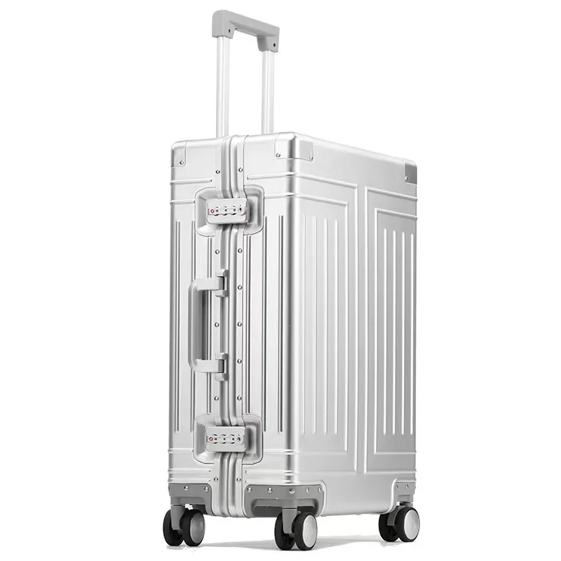 20 "24" 26 "29" Zoll Gepäck Aluminium Trolley Koffer wasserdichte metallische Kabine Gepäck Trolley Tasche mit Rädern Koffer