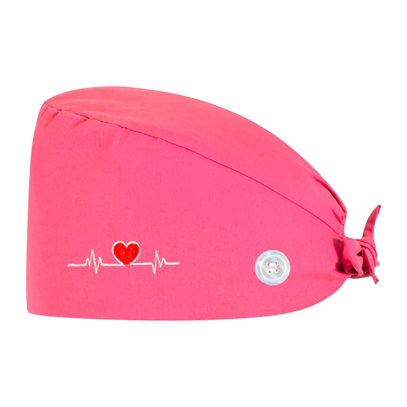 

Fashionable cute love print work hat solid color cotton nurse hat casual unisex high quality scrub hat with button