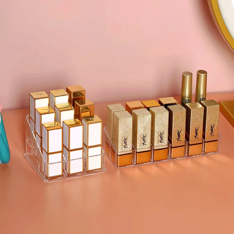 Toz geçirmez ruj organizatör kapaklı akrilik ruj depolama dudak sır kozmetik ruj tutucu