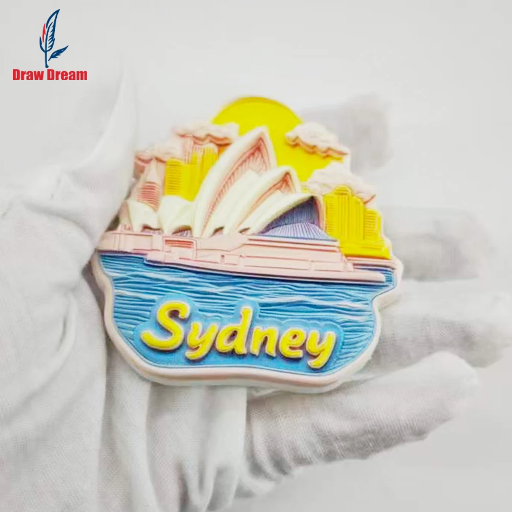1Pc Australia Sydney Creative 3D Embossed Refrigerator Magnet World Travel Souvenir Collection Suitable for Home Office Decoration, Personalized Exclusive Travel Souvenir Magnetic Refrigerator Magnet Home Decoration, K