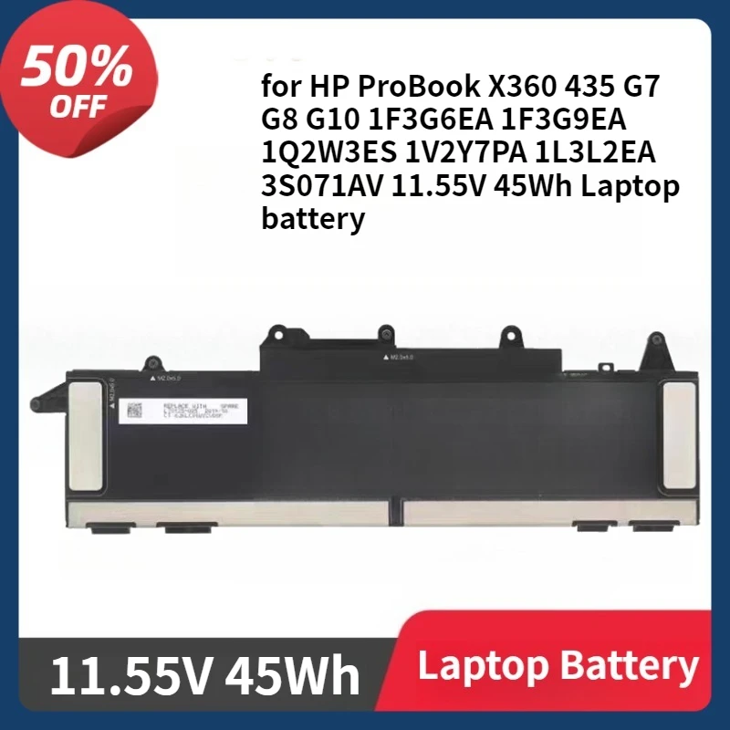 

SX03XL Battery Replacement for HP ProBook X360 435 G7 G8 G10 1F3G6EA 1F3G9EA 1Q2W3ES 1V2Y7PA 1L3L2EA 11.55V 45Wh Laptop Battery