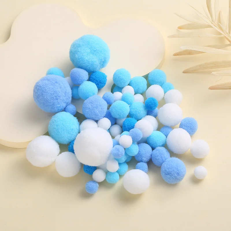 130pcs 1-3cm Mixed Mini Fluffy Soft Ball Colored Pompoms Plush Craft DIY Fluffy Ball Hat Kids Toys Accessories for Home Decors