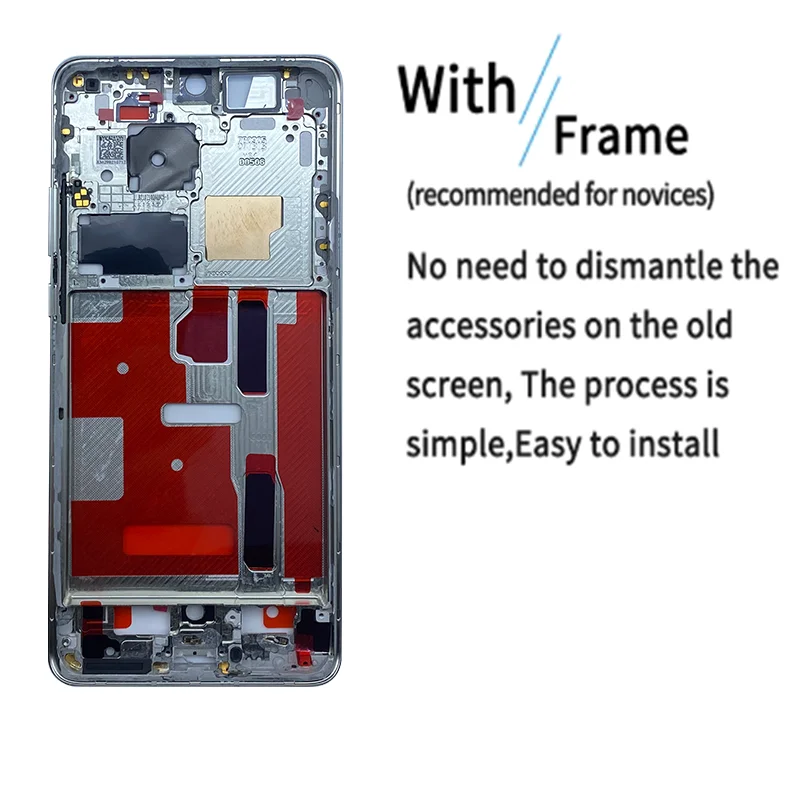 For Original For Huawei P50 Pro LCD JAD-AL50, JAD-AL00 Display Touch Panel Screen +Frame Digitizer Assembly For Huawei P50 Pro