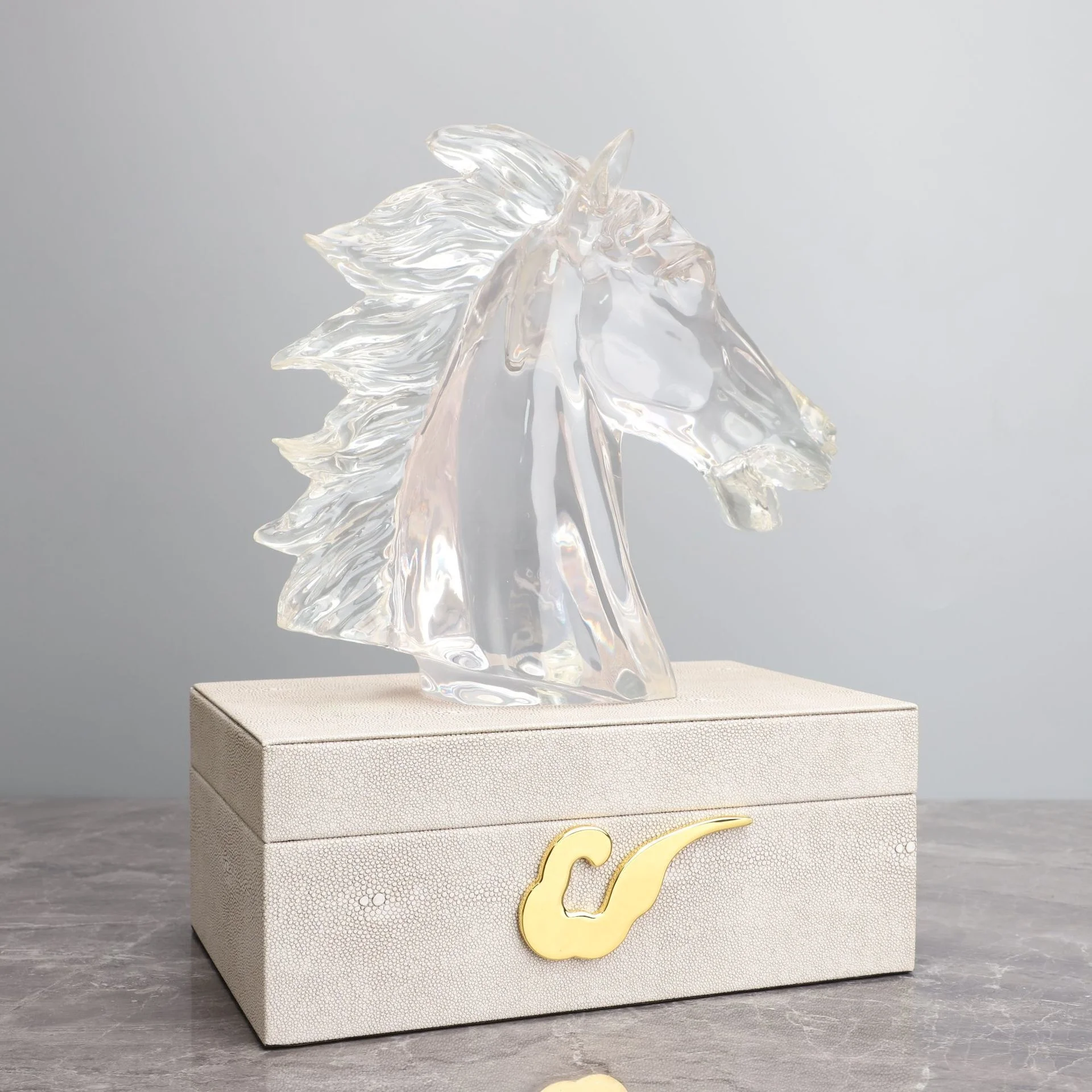 European style creative resin horse head model room sales department living room home desktop bedroom porch accessories