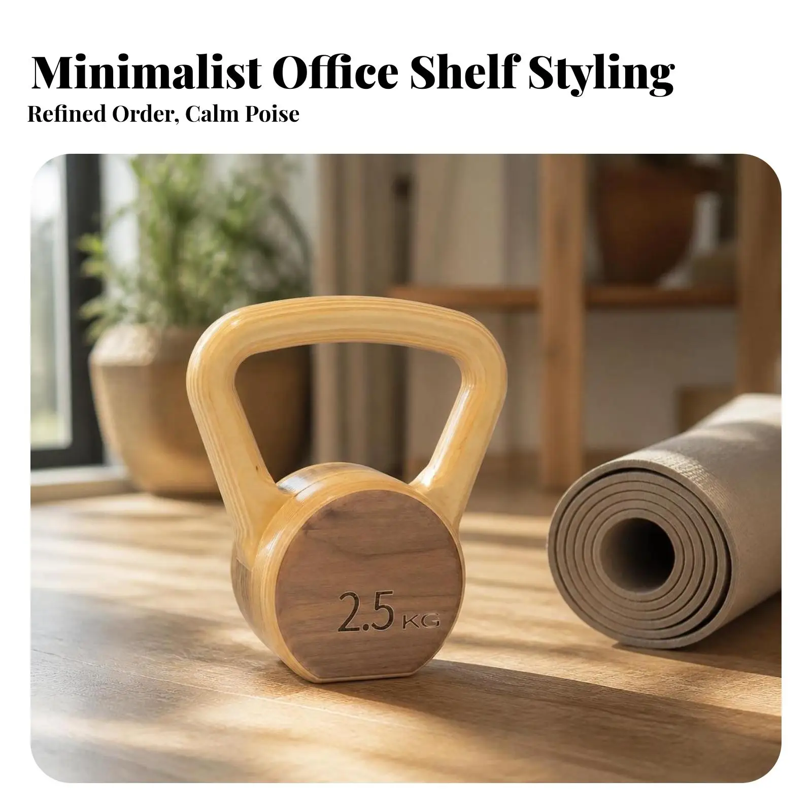 Kettlebell for Fitness Enthusiasts Wooden Handle Compact Weight for Versatile Home Workout Sessions