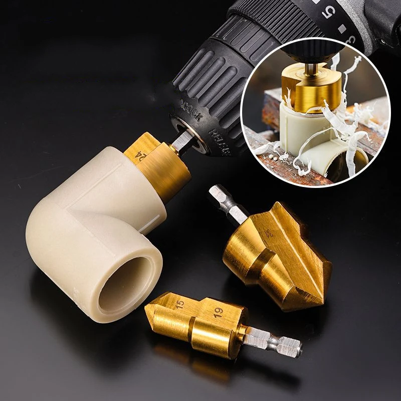 

Hexagonal Handle PPR Lifting Drill Bit 24-31/18-24/15-19 Step Drill for Water/Electricity Pipe Multi-Layer Boring Hole Expansion