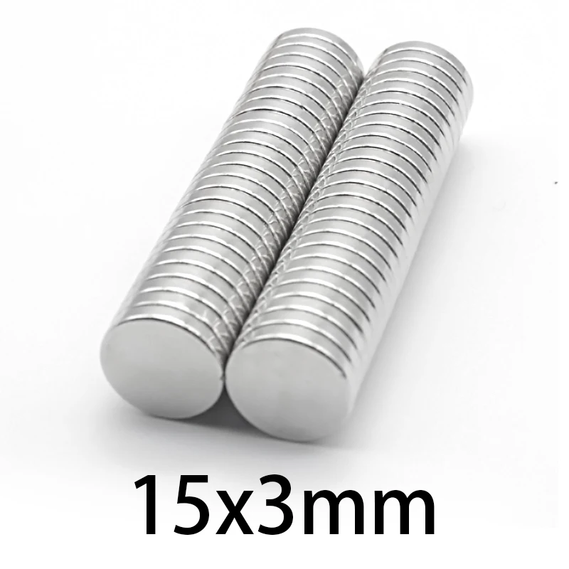 N35 15x3mm NdFeB Powerful Strong rare earth Magnetic 15*3mm circular Magnet  Permanent Neodymium Round Magnets