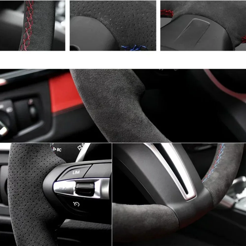 Hand Sewing Suede Car Steering Wheel Cover For Mercedes Benz W176 W246 W205 C117 218 X218 C253 W213 X253 W166 C292 Steering Wrap