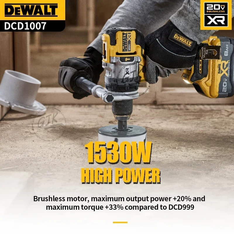 DeWalt brand tool hammer drill-bare tool with toolbox DCD1007N  power tools  ferramentas automotiva