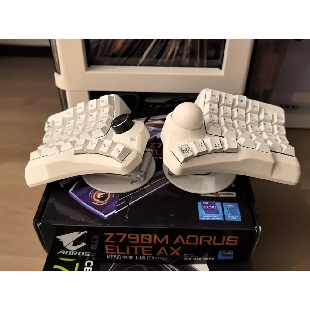 

Magnetic Stand Split Keyboard HPD V2 Curved Wired Hot Swap Trackball QMK Knob Gaming Keyboard Kit Vial MX Switch Teclado Gamer