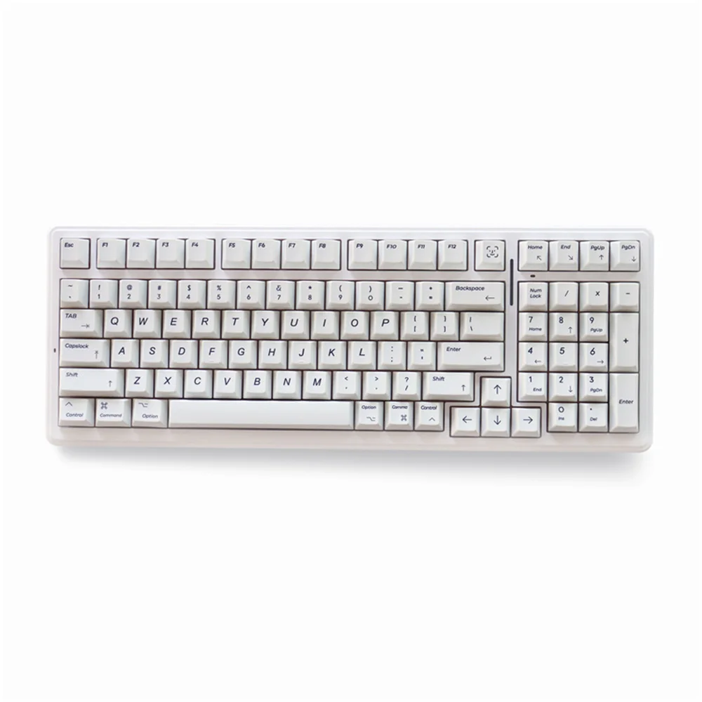 Cherry Profile Minimalist White Keycaps Dye Sub PBT  Ergonomic Design 129 Keys  for 61/64/104/108 Mx Switch Mechanical Keyboard
