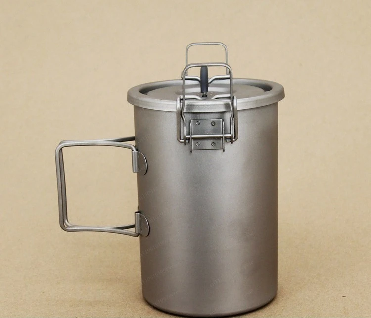 Cooker, pure titanium pot, portable outdoor camping cooker, single rice pot Ti6300