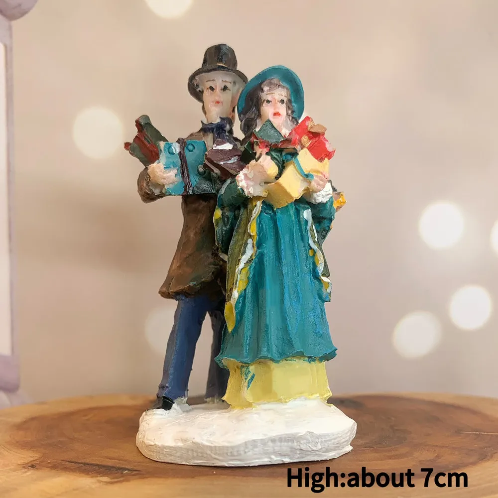 Vintage Christmas Carolers Figurines Set, Resin Victorian Holiday Miniature Figures, Xmas Village Decor & Collectible Gift