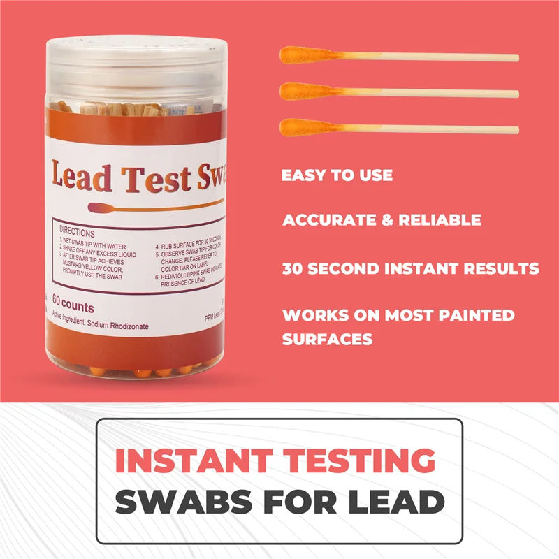 F-T Lead Test Kit Swabs - Lead Paint Test Kit, Lead Check Swab For Home Use, Test Results In 30 Seconds