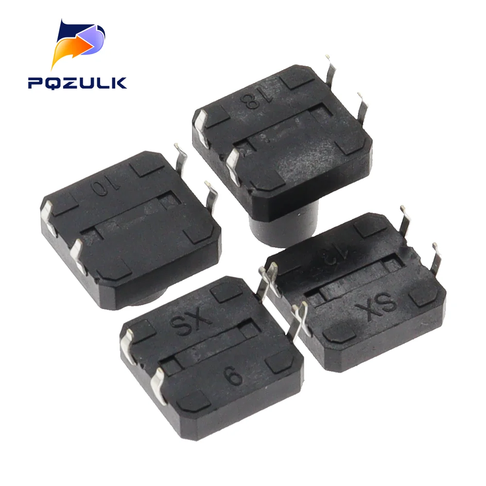 10PCS Tactile Tact Mini Push Button Switch Micro switch 12x12 12*12*4.3mm 5mm 6 7 8 9 10 11 12 mm 4Pinc tact switch