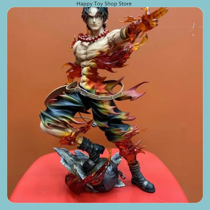 ​ Una pieza llama Ace flor versión dedo sonrisa escena 26cm figura de Anime estatua decoración de escritorio regalo ​