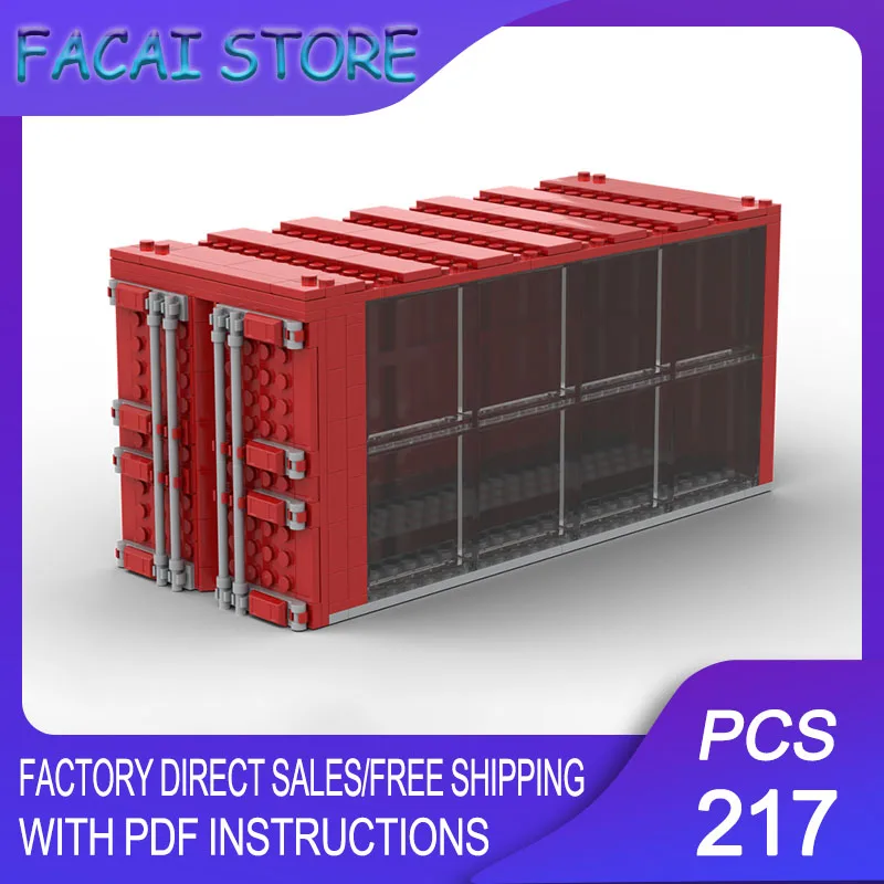 

Moc Building Bricks Modular Shipping Container Display Version Model Technology Blocks Christmas DIY Toy Construction Gifts