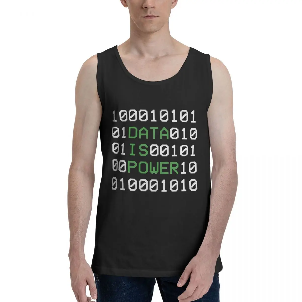 Hacker Code Binary Code Geek Science Computer 100% Cotton Men's Sweatshirt Vest Sleeveless Clothing Tees Men Tank Tops T-shirt