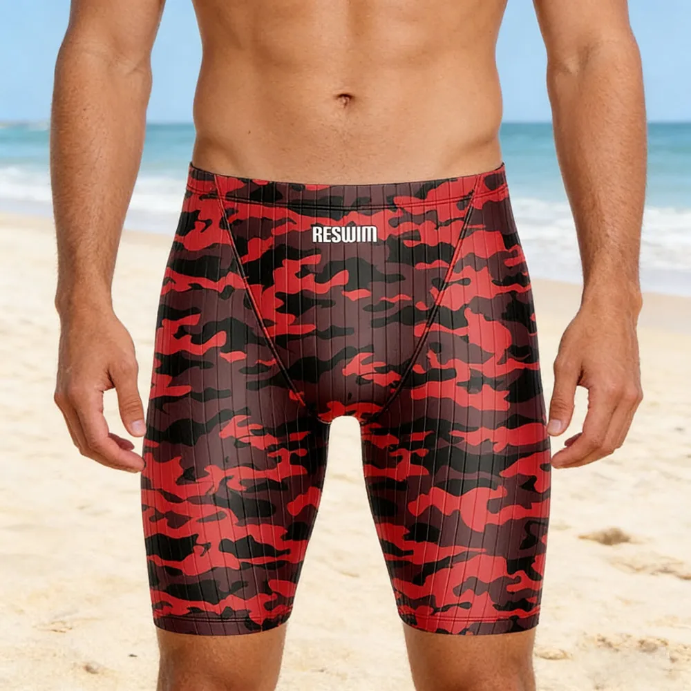 Men's Swim Jammer Training Suit Endurance Athletic Swimming Trunks Water Sports Shorts Beachwear for Swimming