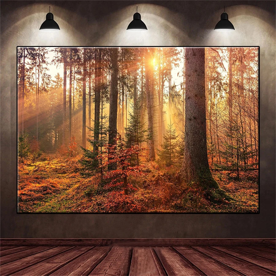 DIY Diamond Painting Sunrise and Autumn Tree Landscape Diamond Mosaic Full Drill Square Embroidery Handmade Hobby