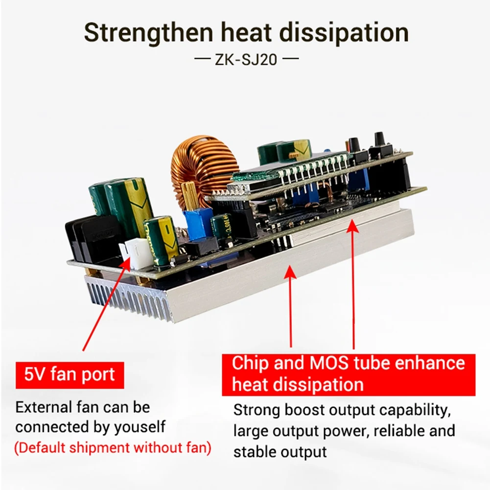 ZK-SJ20 автоматический понижающий модуль MPPT с ЖК-дисплеем, понижающий преобразователь, модуль питания регулируемая плата