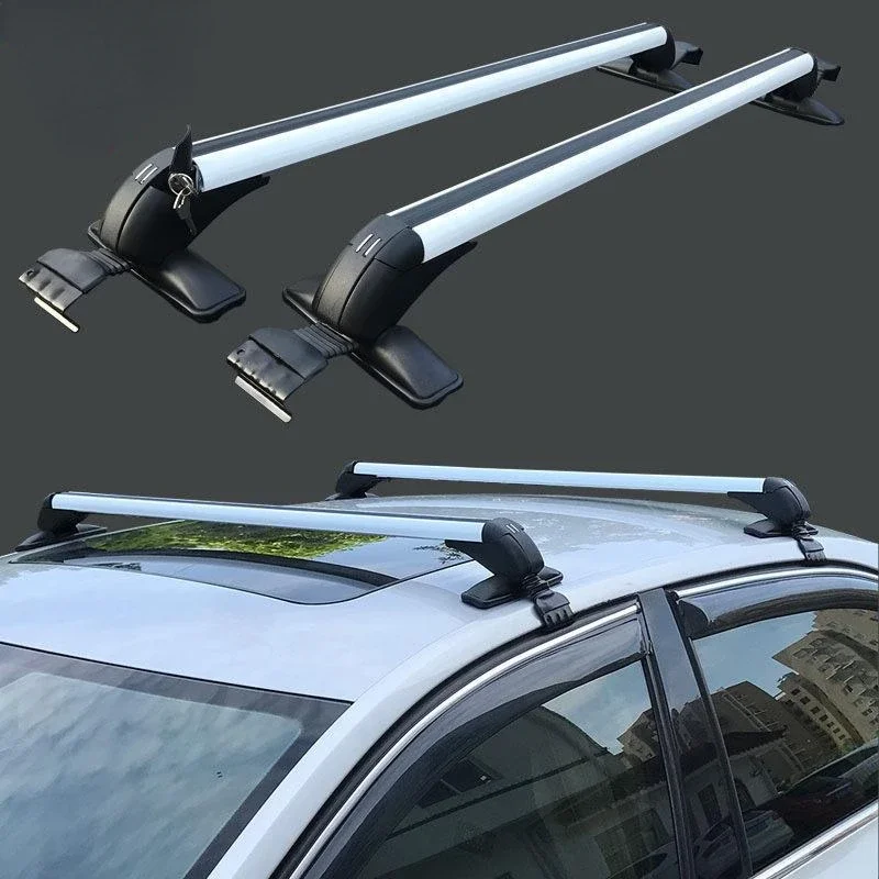 2Pcs Car Roof Rack Cross Bar Anti-Theft Lockable Bars with Keys Aluminum Alloy Universal Car Rack Luggage Carrier