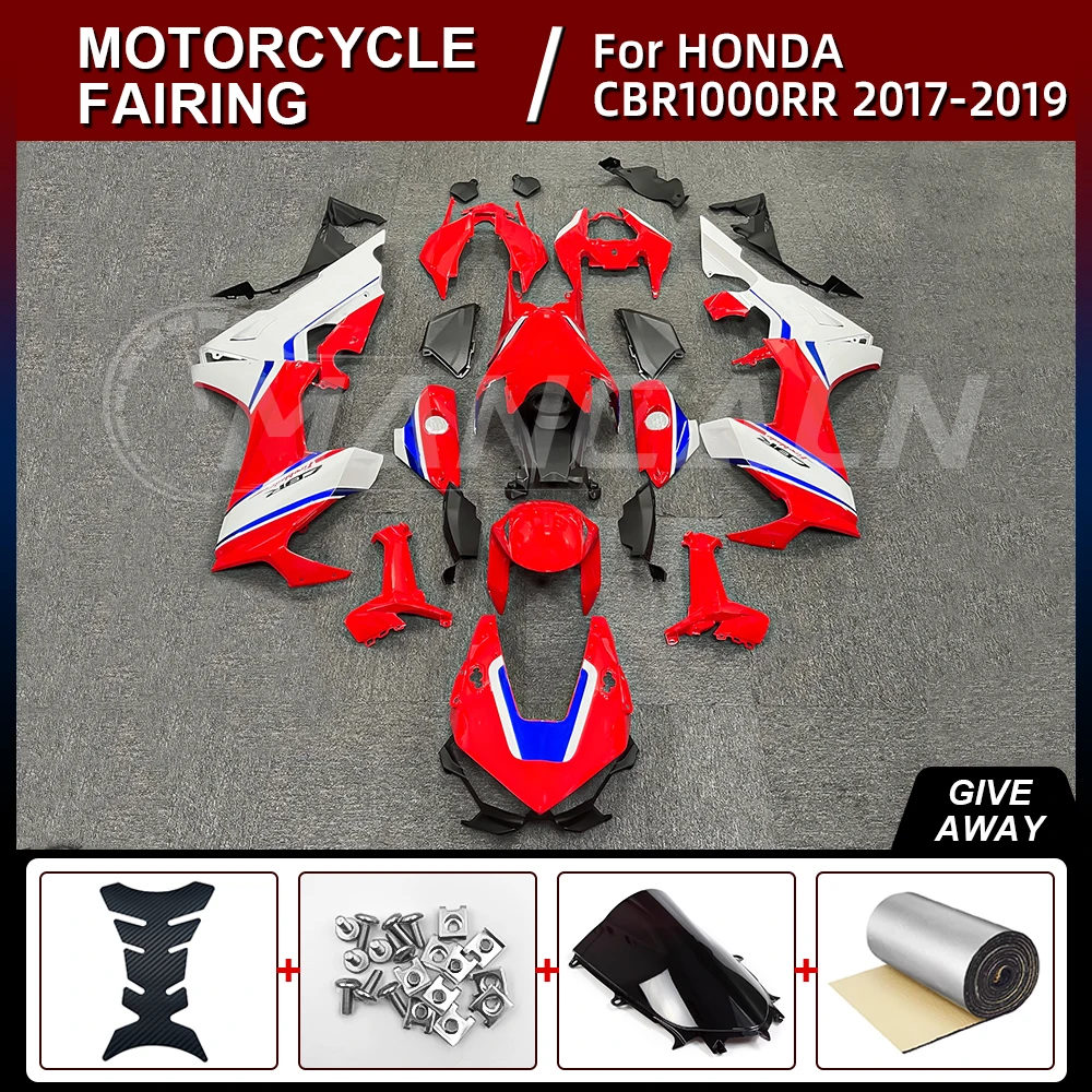 

Комплект обтекателя мотоцикла для Honda CBR1000RR CBR 1000 RR 2017 2018 2019, комплект из АБС-пластика высокого качества, красный, белый цвет, Bule