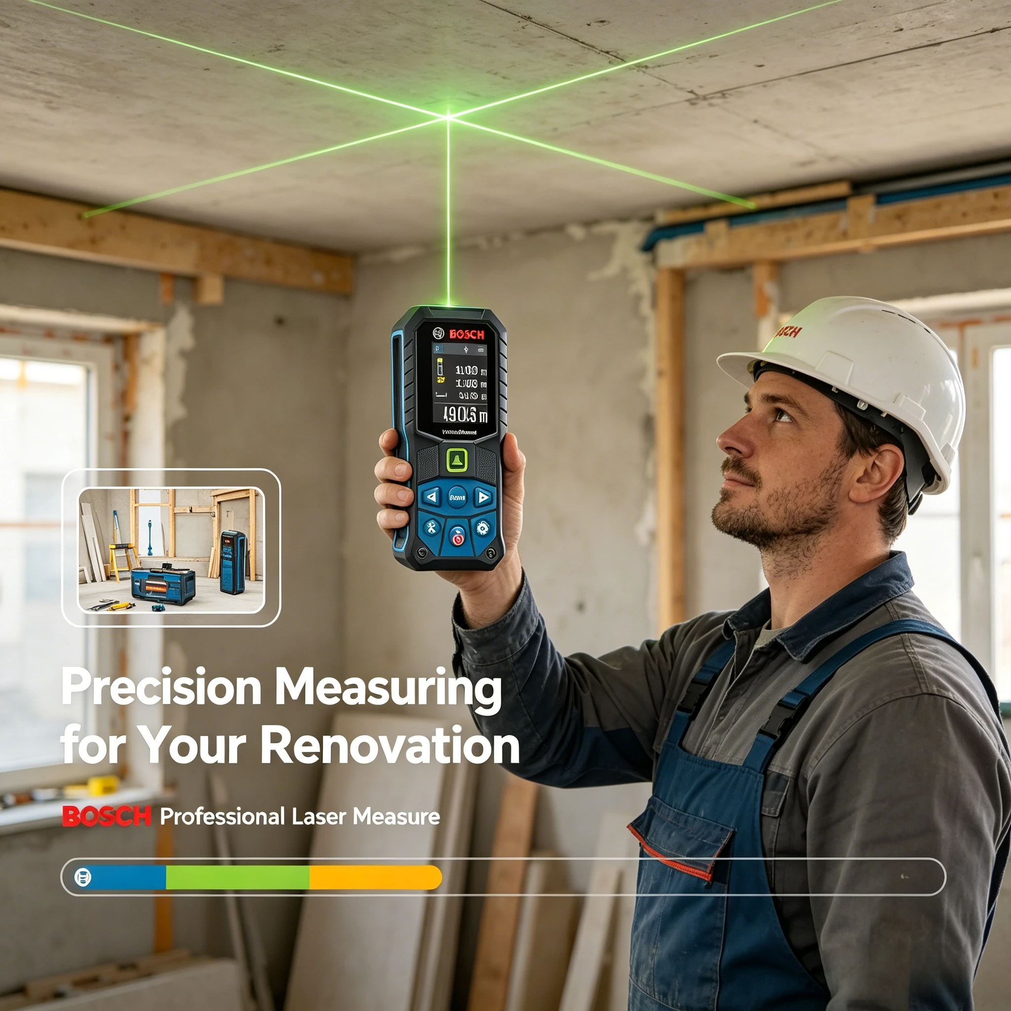 Bosch  GLM 50-27 CG Professional Laser Measure Instrument Green Laser Rangefinder IP65 Bluetooth Electronic Measuring Rule