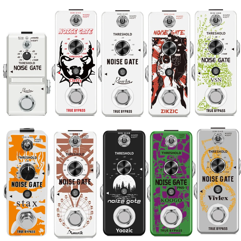 Rowin Guitar Noise Gate Pedal Noise Killer Pedals Noise Suppression Effects Fonte Isolada Pedais Noise Reduction Reducor