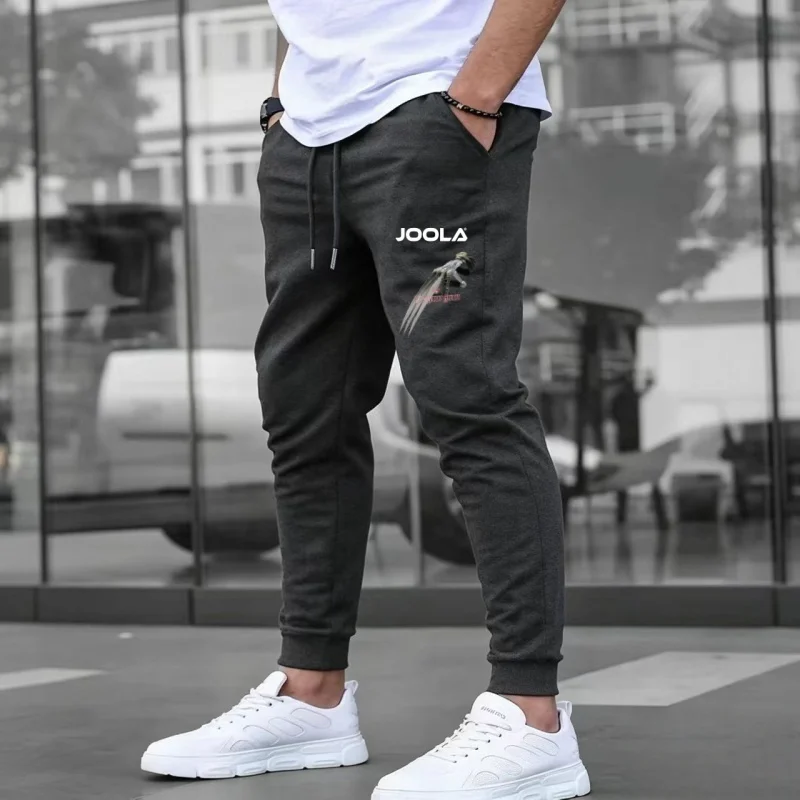 Men's JOOLA Print Joggers Elastic Waist Drawstring Casual Sports Pants Streetwear,Navy Blue Men's Jogging Pants JOOLA Logo Print