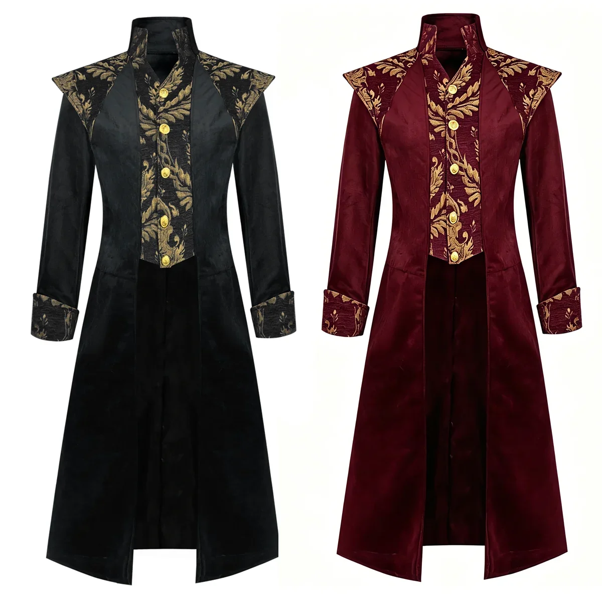 Veste de costume formelle vintage médiévale steampunk gothique victorienne pour homme, idéale pour la scène, les fêtes d'Halloween et les déguisements.