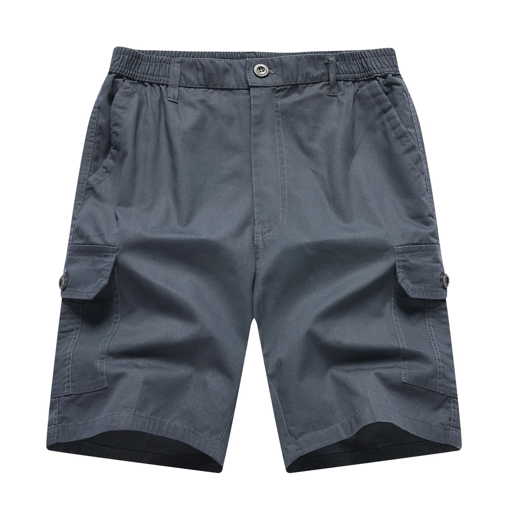 

Pure Cotton Mens Shorts Loose Solid Color Knee Length Pants Thin Plus Size Mens Shorts Casual Multi Pocket Beach Sports Shorts