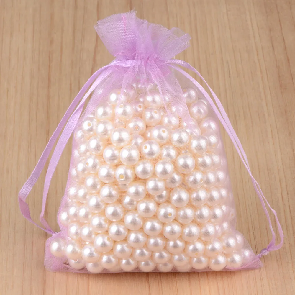 100 stücke 24 Farben Schmuck verpackung Tasche 5*7 7*9 9*12 10*15cm Organza Taschen Geschenk Aufbewahrung Hochzeit Kordel zug Beutel Großhandel