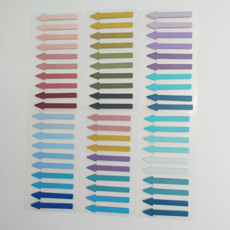 200sheets/set Gradient Color Arrow Shape File Folder Stickers Label Sticky Note for Notebook Scrapbook Planner Page Marker Label