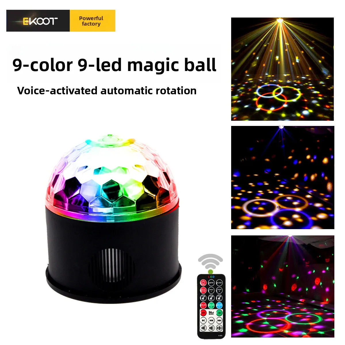 Voice-activated led crystal magic ball USB stage DJ light colorful light car DISCO