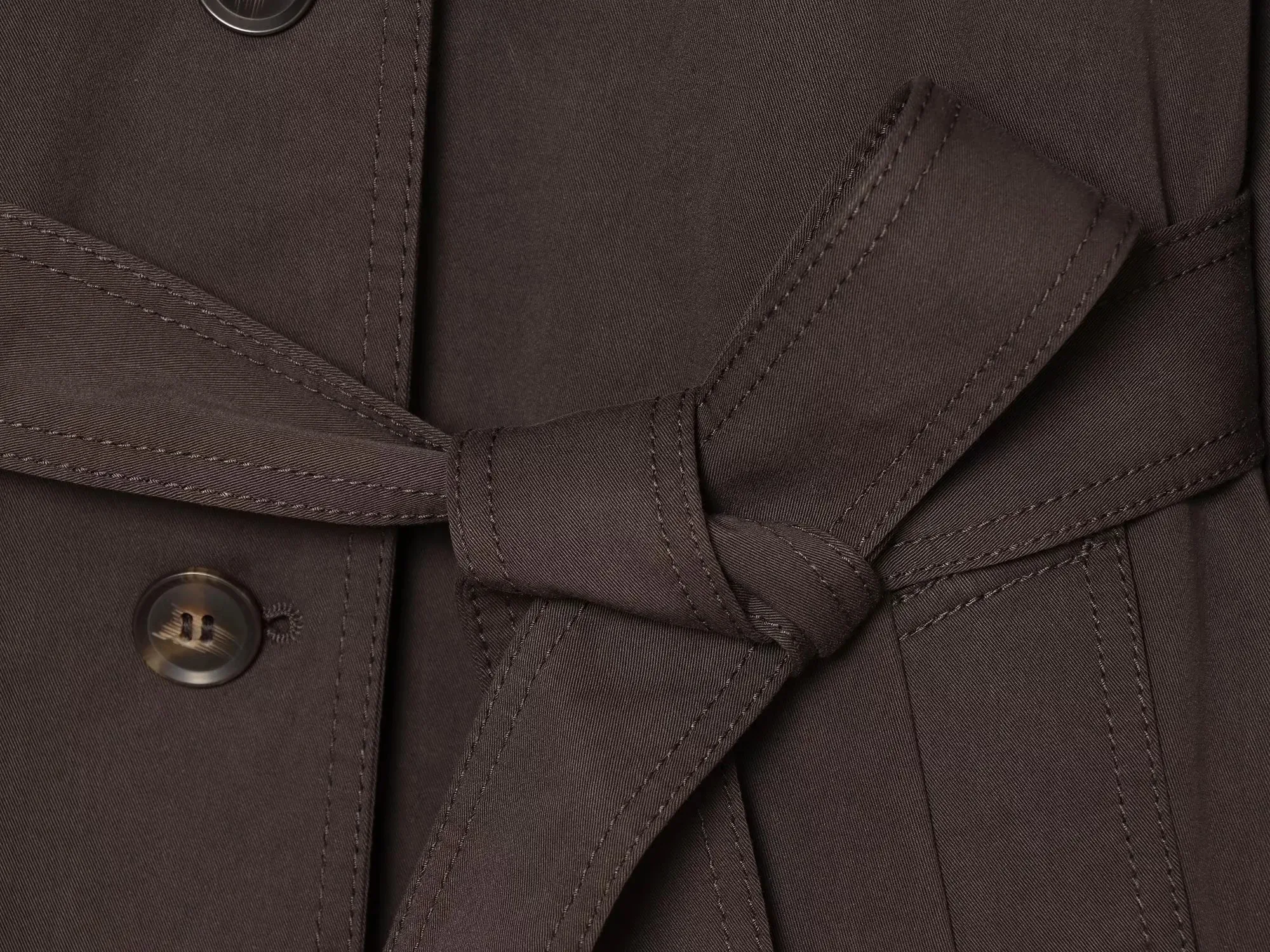 Damen-Trenchcoat mit Schnürung, einfarbig, Stehkragen, einreihig, modisch, Frühling/Herbst 2026, elegant, lässig, Damenjacke – Detail 8
