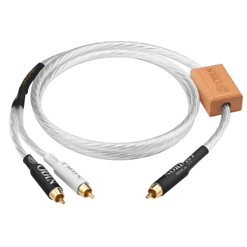 Odin Pure Silver HiFi RCA to 2RCA Audio Cable Subwoofer Y Cable RCA 1 Male to 2 Male for CD player TV box Power Amplifier