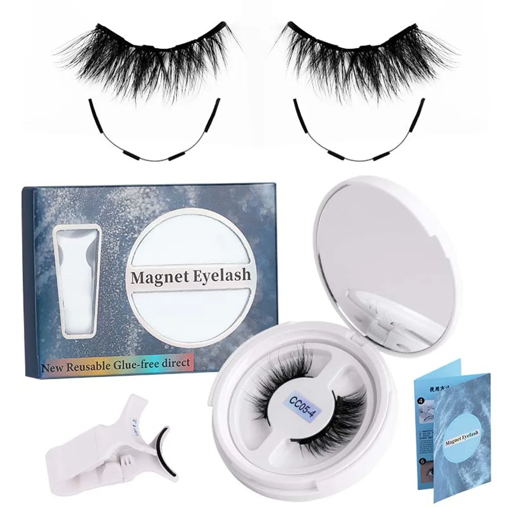 No necesita pegamento, alambre magnético suave, pestañas postizas, curvatura ajustable, Kit de pestañas magnéticas reutilizables, aspecto Natural con aplicador