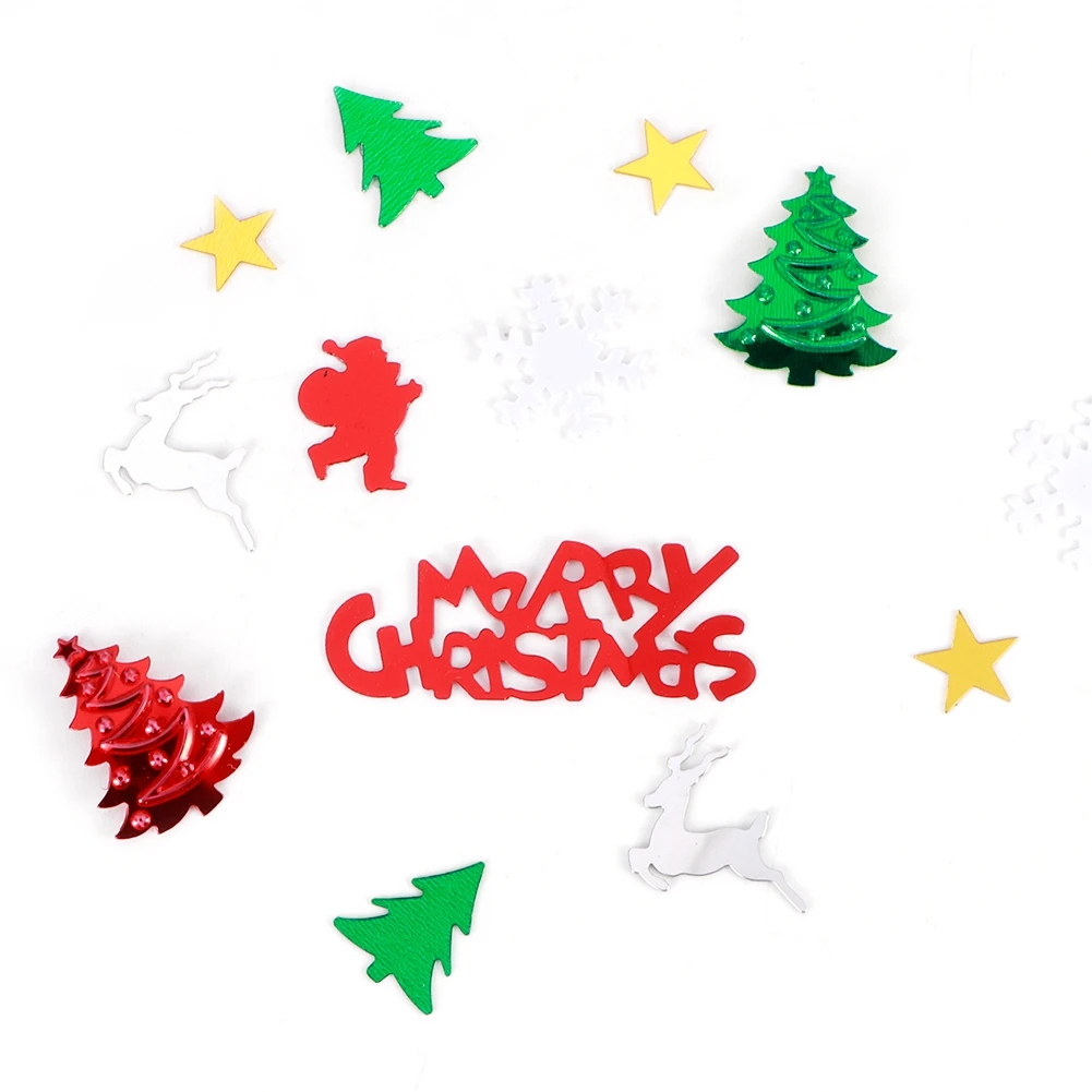 

2 Bags Mixed Color 100g/Bag Christmas Snowflakes Deer Shaped Confetti Plastic/Resin Festive Party Decoration Accessory 100%