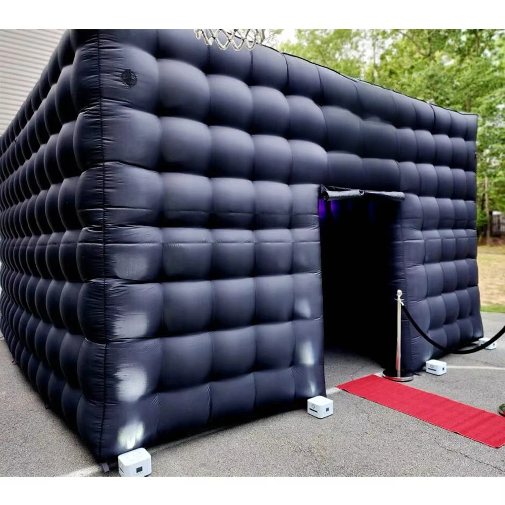 Comercial Black air Cube Tent Inflable Portable Party House Inflatable Night Club Tienda Disco Tent Inflatable Nightclub
