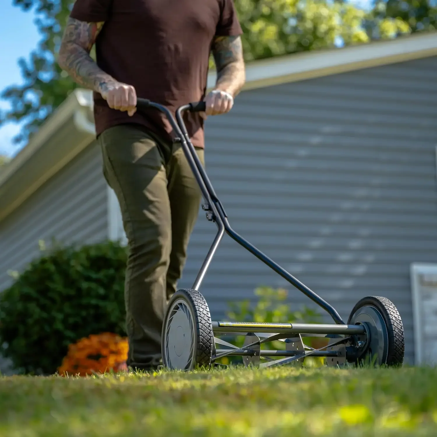 

1415-16 16-Inch 5-Blade Push Reel Lawn Mower, 5-Blade, Gray
