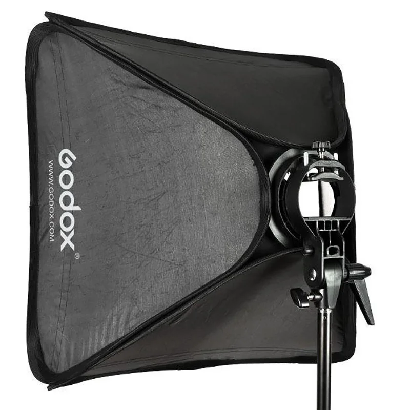 Godox S2 40x40 50x50 60x60 80x80cm Speedlight Softbox Bracket Bowens Mount Kit Honeycomb Grid for Photos/Studio/Video Shooting