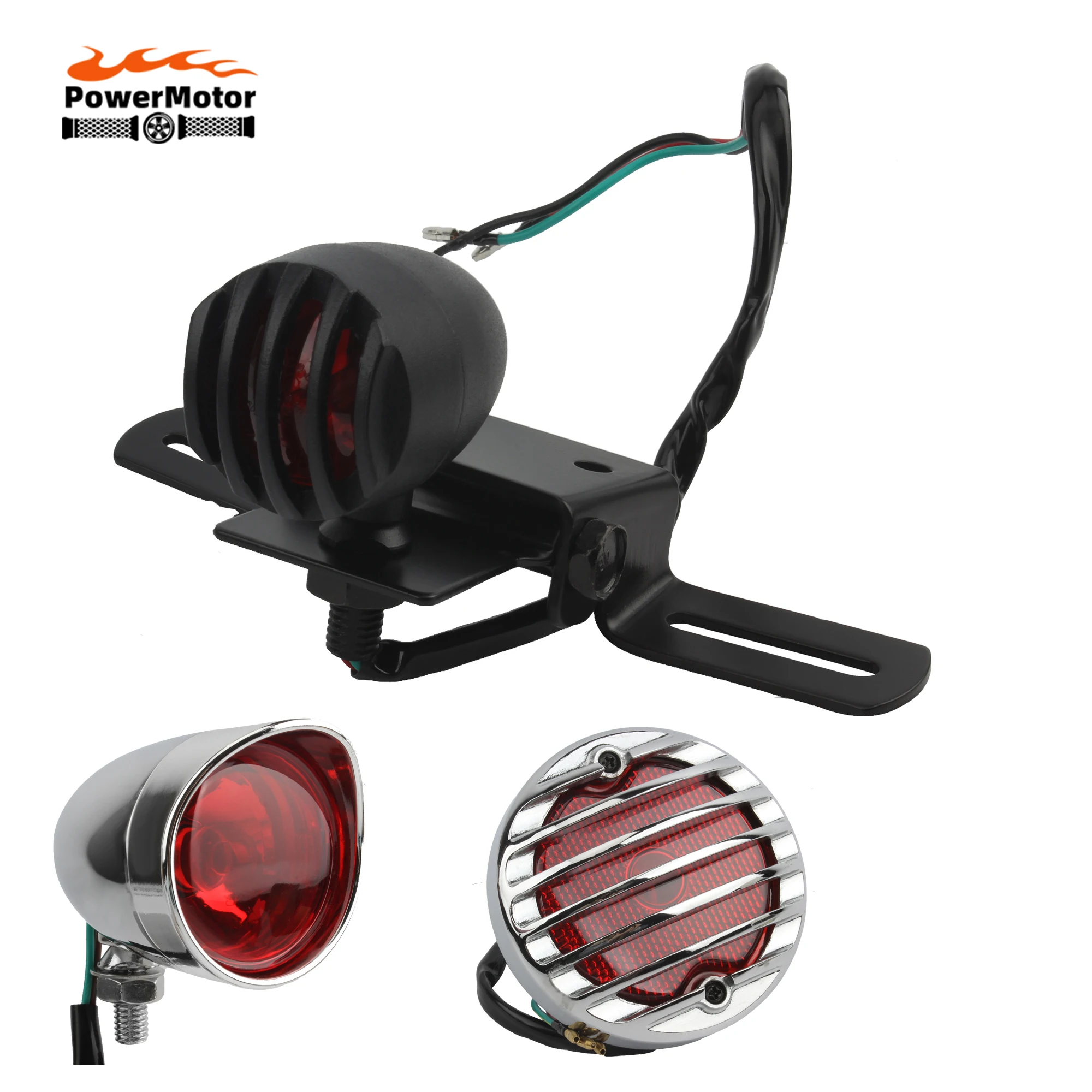 

Universal 12V LED Motorcycle Rear Tail Brake Light For Harley Chopper Bobber Cafe Racer Taillights Motorcross Accessories