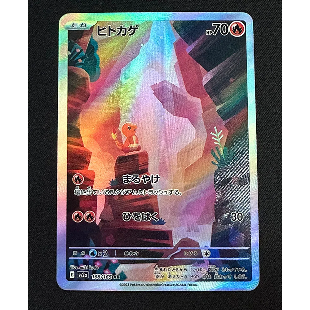 Juego de 9 tarjetas de colección de Anime PTCG Scarlet & Violet 151, Charizard Venusaur Squirtle, réplica de textura de Flash refractivo, regalo de