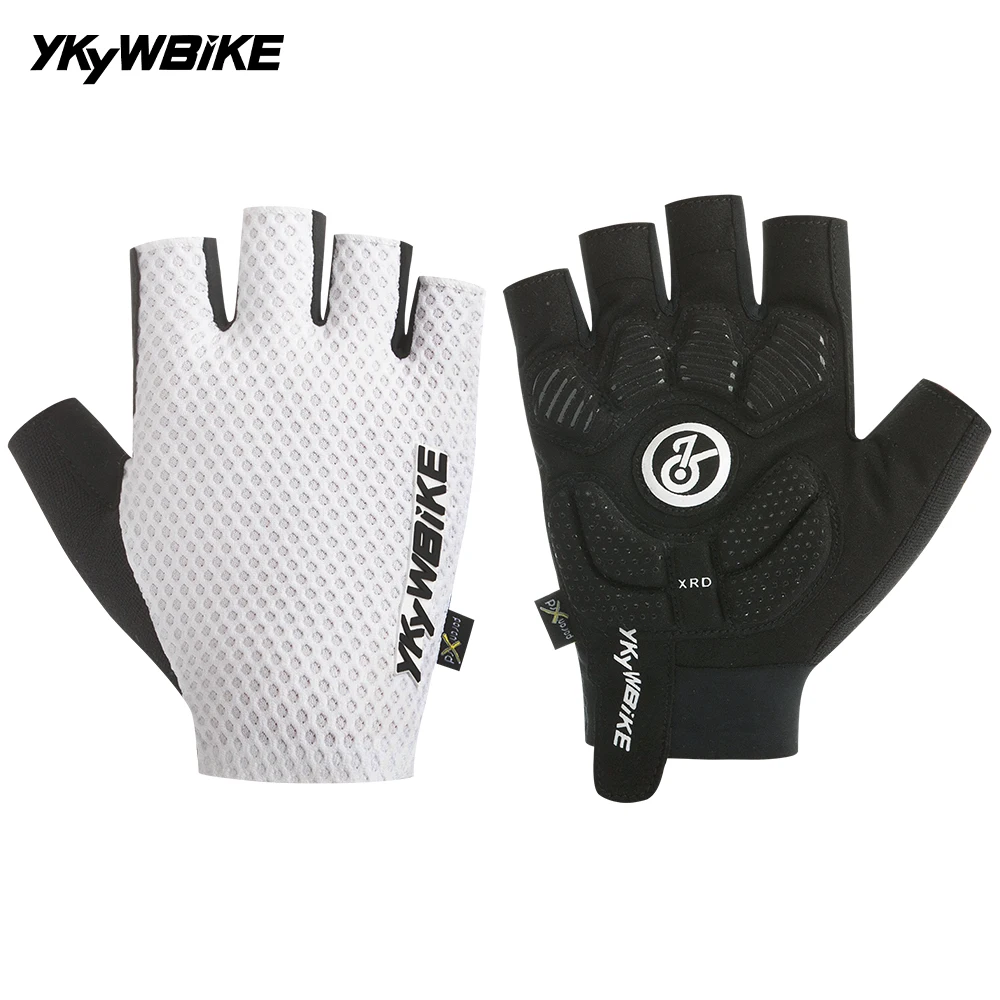 YKYWBIKE Guantes de ciclismo unisex PORON XRD Verano Medio dedo Absorbentes de golpes Bicicleta al aire libre Guantes de bicicleta de carretera