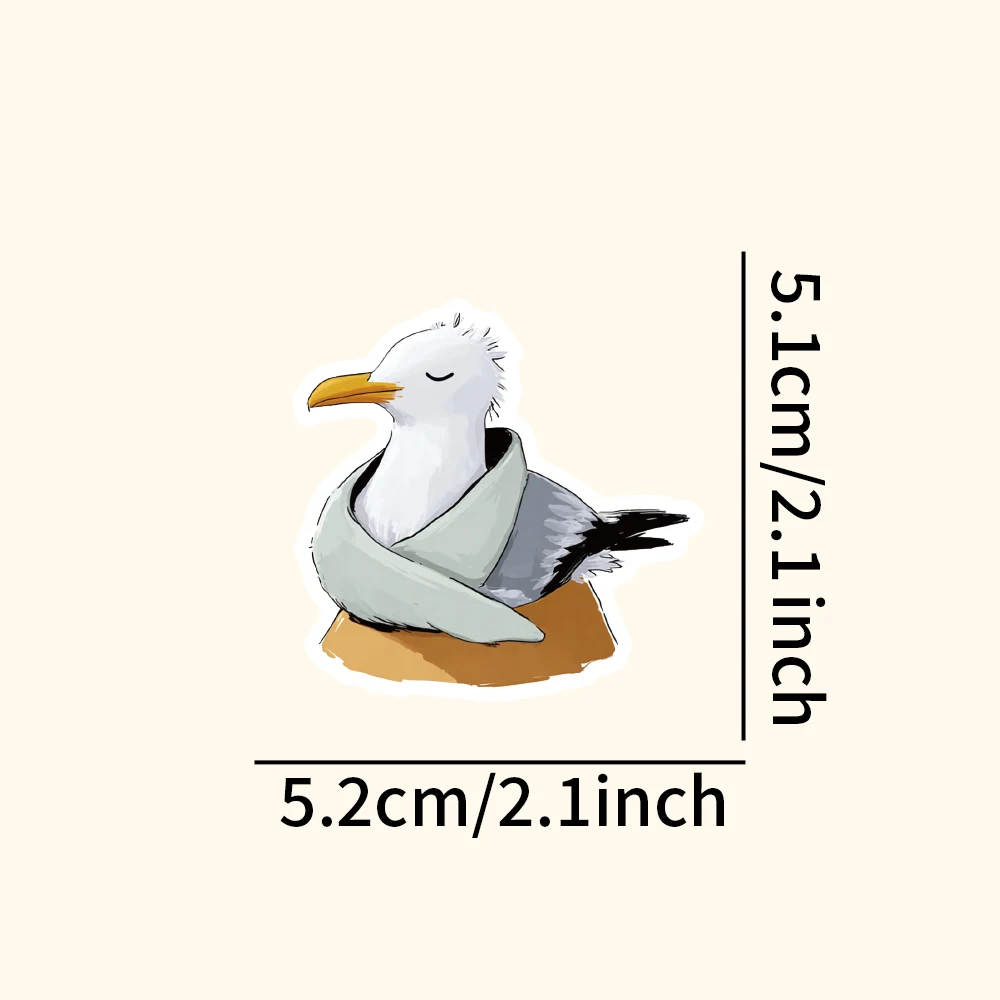 Zestaw 54 uroczych naklejek z mewami w stylu kreskówkowym, urocze naklejki z ptakami oceanu na laptopa, butelkę z wodą, do scrapbookingu, dekoracje w stylu marynistycznym, wybrzeżne S